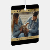 スタイリッシュモダンChristmas Mr. and Mrs Coule Photo メタルオーナメント (正面右)