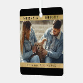 スタイリッシュモダンChristmas Mr. and Mrs Coule Photo メタルオーナメント (正面左)