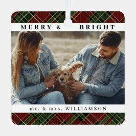 スタイリッシュモダンChristmas Mr. and Mrs Coule Photo メタルオーナメント