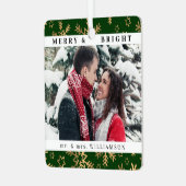 スタイリッシュモダンChristmas Mr. and Mrs Coule Photo メタルオーナメント (正面左)