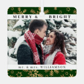 スタイリッシュモダンChristmas Mr. and Mrs Coule Photo メタルオーナメント (裏面)