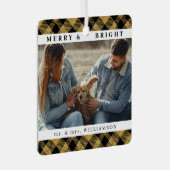 スタイリッシュモダンChristmas Mr. and Mrs Coule Photo メタルオーナメント (正面右)