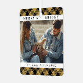 スタイリッシュモダンChristmas Mr. and Mrs Coule Photo メタルオーナメント (正面左)