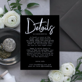 スタイリッシュモダンEditable Premium Black結婚's エンクロージャーカード