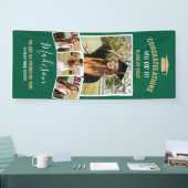 スタイリッシュモダンGreen 4 Photo Collage卒業 横断幕 (トレードショー)