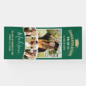 スタイリッシュモダンGreen 4 Photo Collage卒業 横断幕 (横)