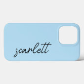 スタイリッシュモダンLightモノグラムの Blueスクリプト名 Case-Mate iPhoneケース (裏面 (横))