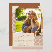 スタイリッシュモダンNeutral Geometric Photo Gradation 案内状 (正面/裏面)