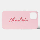 スタイリッシュモダンPinkとRed Script Case-Mate iPhoneケース (裏面 (横))