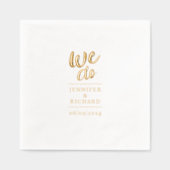 スタイリッシュモダンScript We Do 結婚のタイポグラフィ 箔ナプキン (正面)