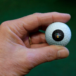 スタイリッシュモノグラムのイニシャル色の文字D黒 ゴルフボール