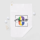 スタイリッシュモノグラムのイニシャル ゴルフタオル (インサイチュ)