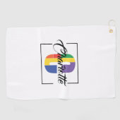 スタイリッシュモノグラムのイニシャル ゴルフタオル (横)