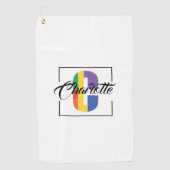 スタイリッシュモノグラムのイニシャル ゴルフタオル (正面)