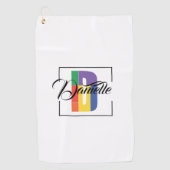 スタイリッシュモノグラムのイニシャル ゴルフタオル (正面)