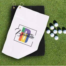 スタイリッシュモノグラムのイニシャル ゴルフタオル