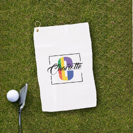 スタイリッシュモノグラムのイニシャル ゴルフタオル