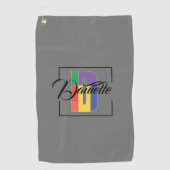 スタイリッシュモノグラムのイニシャル ゴルフタオル (正面)