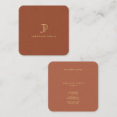 スタイリッシュモノグラムのテンプレートラグジュアリープレミアムパール スクエア名刺 (正面/裏面)