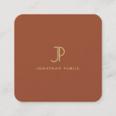 スタイリッシュモノグラムのテンプレートラグジュアリープレミアムパール スクエア名刺 (正面)