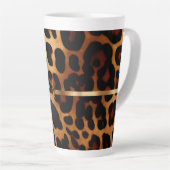 スタイリッシュモノグラムのLeopard Print カフェラテマグ (右アングル)