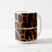 スタイリッシュモノグラムのLeopard Print コーヒーマグカップ (正面右)