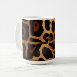 スタイリッシュモノグラムのLeopard Print コーヒーマグカップ
