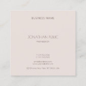 スタイリッシュモノグラムシンプルエレガントミニマモダンリスト スクエア名刺 (裏面)