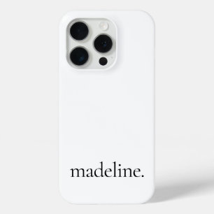 スタイリッシュモノグラムモダンミニマリスト名(白) iPhone 15 PROケース