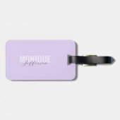 スタイリッシュモノグラムモダン薄紫ラベンダー名スクリプト ラゲッジタグ (裏面横)