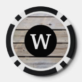 スタイリッシュモノグラム素朴ウッドルック ポーカーチップ (裏面)