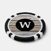 スタイリッシュモノグラム素朴ウッドルック ポーカーチップ (シングル)