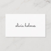 スタイリッシュモノグラム | モダンミニマル ホワイト スクリプト 名刺 (正面)