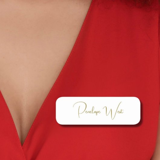 スタイリッシュモノグラモダンムミニマル白金ゴールドスクリプト 名札