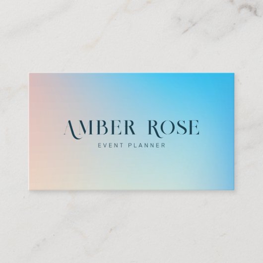 スタイリッシュユニークエレガントタイポグラフィアート勾配 名刺 (正面)