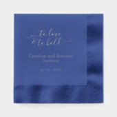 スタイリッシュユニーク夫婦の結婚誓金ゴールド 箔ナプキン (正面)