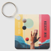 スタイリッシュユニーク抽象芸術芸術的名 キーホルダー (正面)