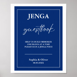スタイリッシュユニーク結婚のJenga Guest Book Sign ポスター