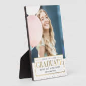 スタイリッシュラベル卒業写真ギフトデスクトップのプラーク フォトプラーク (側面)