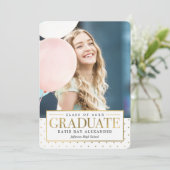 スタイリッシュラベル卒業発表招待状 招待状 (スタンド正面)