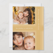 スタイリッシュリボンChristmas Golden Yellow 2枚 シーズンカード (正面)