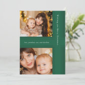 スタイリッシュリボンChristmas Green 2枚 シーズンカード (スタンド正面)