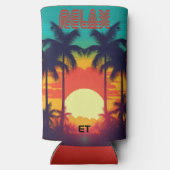 スタイリッシュリラックスレトロ熱帯ボトル又はクーラーボックス スリム缶クーラー (裏面)