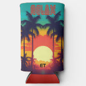 スタイリッシュリラックスレトロ熱帯ボトル又はクーラーボックス スリム缶クーラー (正面)