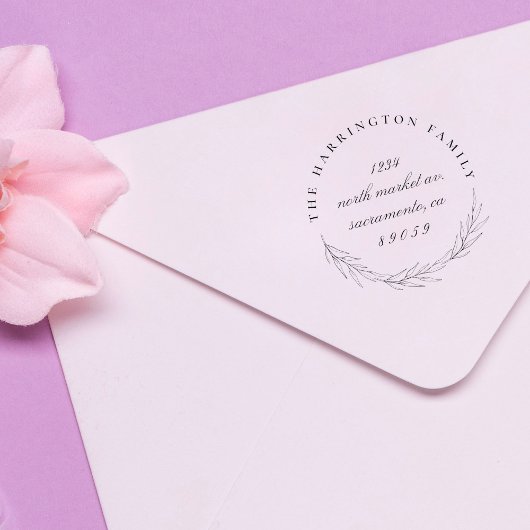 スタイリッシュリースラウンドファミリー名差出人住所 ラバースタンプ