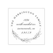 スタイリッシュリースラウンドファミリー名差出人住所 ラバースタンプ (インプリント)