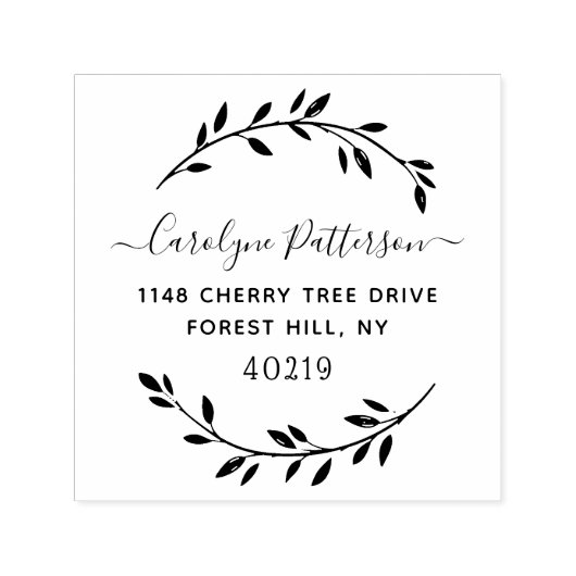 スタイリッシュリース名前をカスタムするとアドレス セルフインキングスタンプ (デザイン)