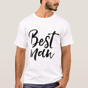 スタイリッシュレタリングブラシタイポグラフィ   花婿介添人 Tシャツ