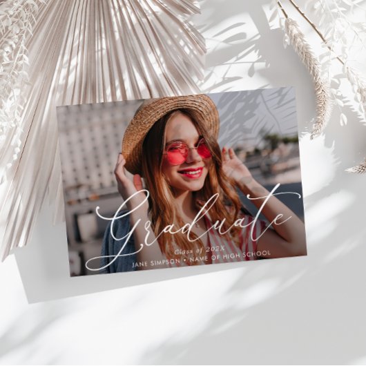 スタイリッシュレタリング卒業発表 案内状