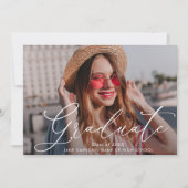 スタイリッシュレタリング卒業発表 案内状 (正面)